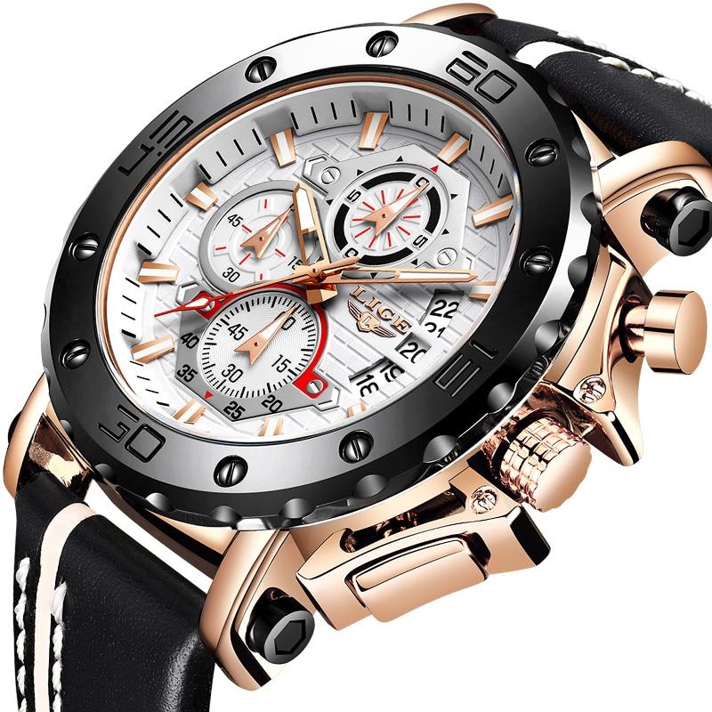 2020 Top Brand LIGE Men Watches Fashion Sport Leather Watch Mens Luxury ...