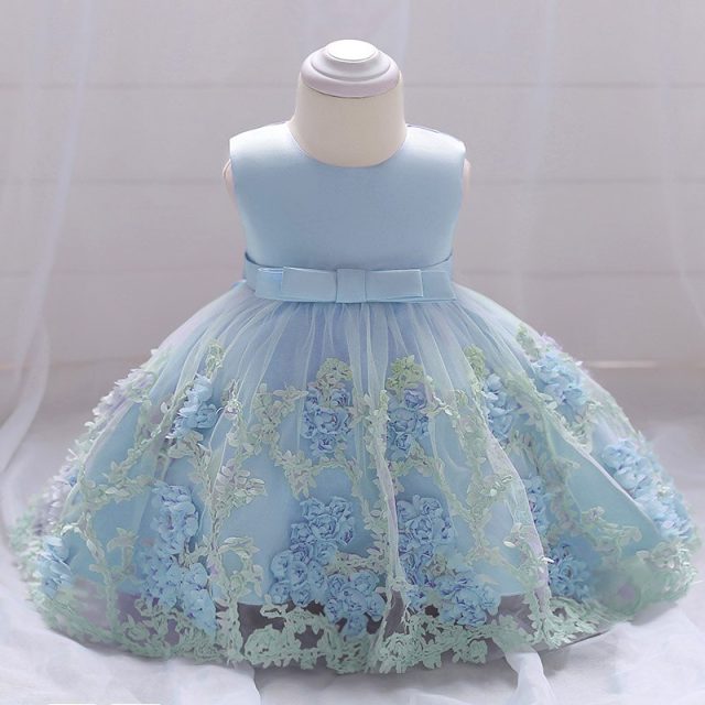 Summer Flower Girl Dress Princess Christening Birthday Dress for 1 Year