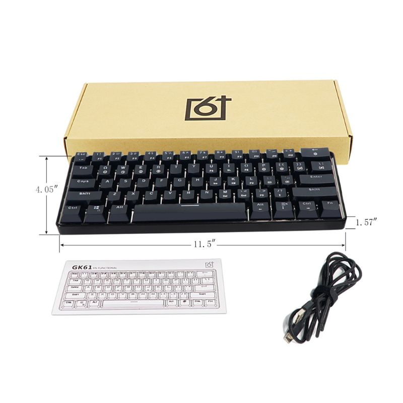 GK61 SK61 61 Key Mechanical Keyboard USB Wired LED Backlit Axis Gaming ...