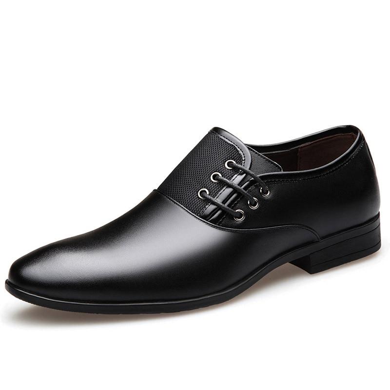 Fashion Men Formal Shoes Size 38-47 Black Brown Classic Point Toe Men ...