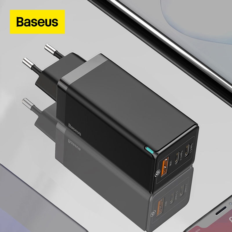 Baseus 65W GaN Charger Quick Charge 4.0 3.0 Type C PD USB Charger with QC 4.0 3.0 Portable Fast Charger For Laptop iPhone 13 Pro