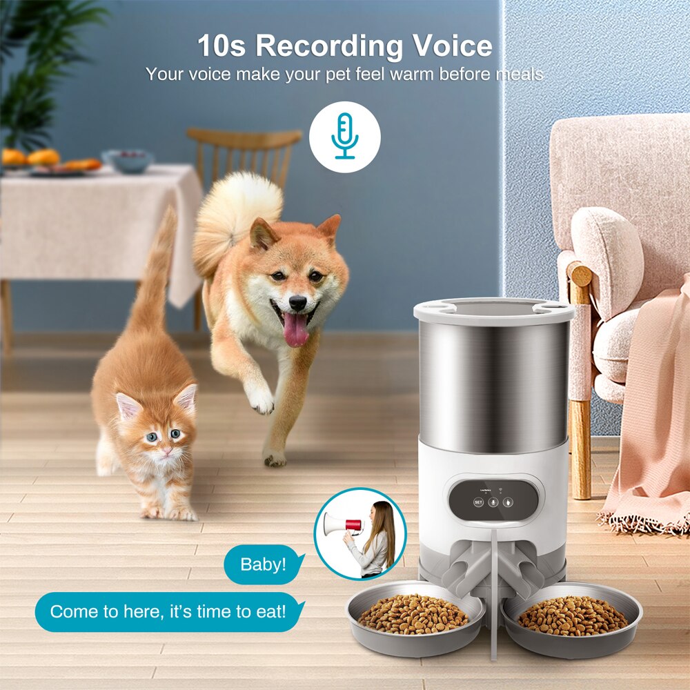 4.5L WIFI Automatic Pet Feeder Smart Cat and Dog Food Dispenser Feeding Pet Timer Stainless Steel Bowl Dry Food Automatic Feeder 4.5L WIFI Automatic Pet Feeder Smart Cat and Dog Food Dispenser Feeding Pet Timer Stainless Steel Bowl Dry Food Automatic Feeder