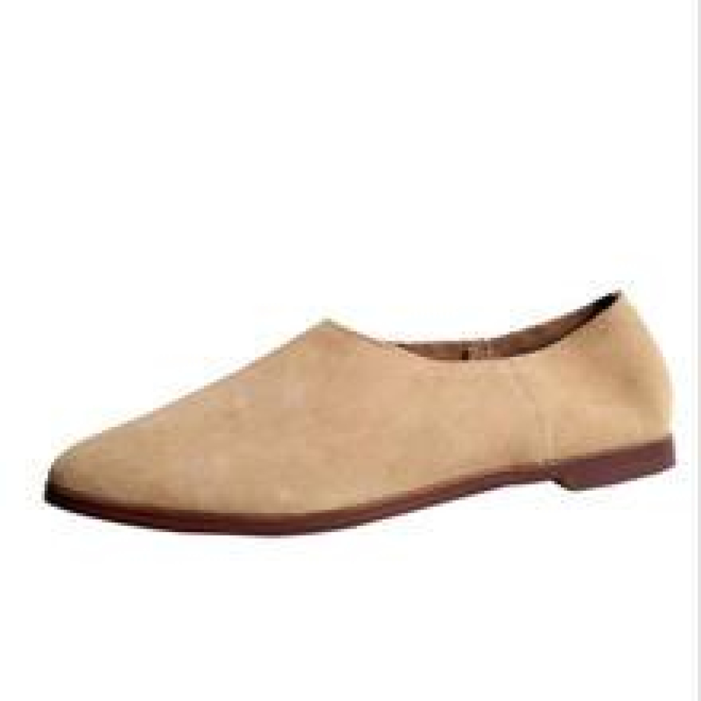 Chic Genuine Leather Ballet Flats for Women - Comfortable & Stylish Pointed Toe Loafers, Available in Large Sizes 41-43