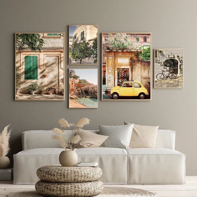 Italian Town Lemon Orange Harvest Poster and Prints Home Garden Plants Canvas Painting Car Bike Interior Decor Picture Wall Art Italian Town Lemon Orange Harvest Poster and Prints Home Garden Plants Canvas Painting Car Bike Interior Decor Picture Wall Art
