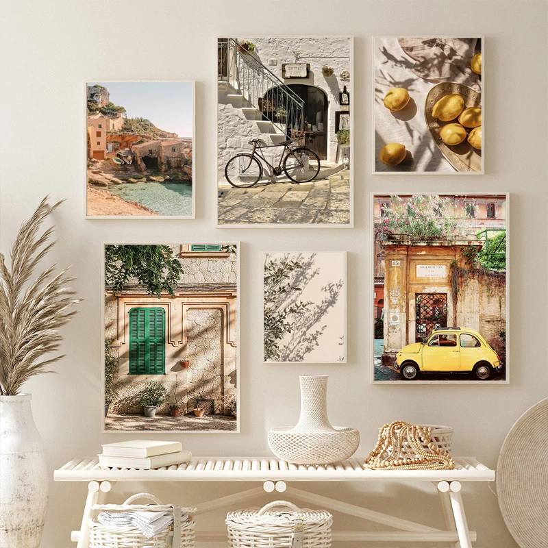 Italian Town Lemon Orange Harvest Poster and Prints Home Garden Plants Canvas Painting Car Bike Interior Decor Picture Wall Art Italian Town Lemon Orange Harvest Poster and Prints Home Garden Plants Canvas Painting Car Bike Interior Decor Picture Wall Art