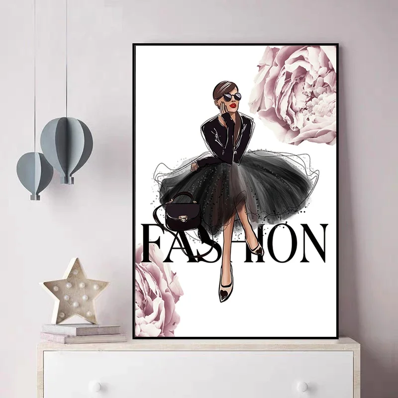Fashion Woman Perfume Poster Prints Pictures Pink Flower Sexy Lip Make Up Girls Wall Art Canvas Paintings for Nordic Room Decor Fashion Woman Perfume Poster Prints Pictures Pink Flower Sexy Lip Make Up Girls Wall Art Canvas Paintings for Nordic Room Decor