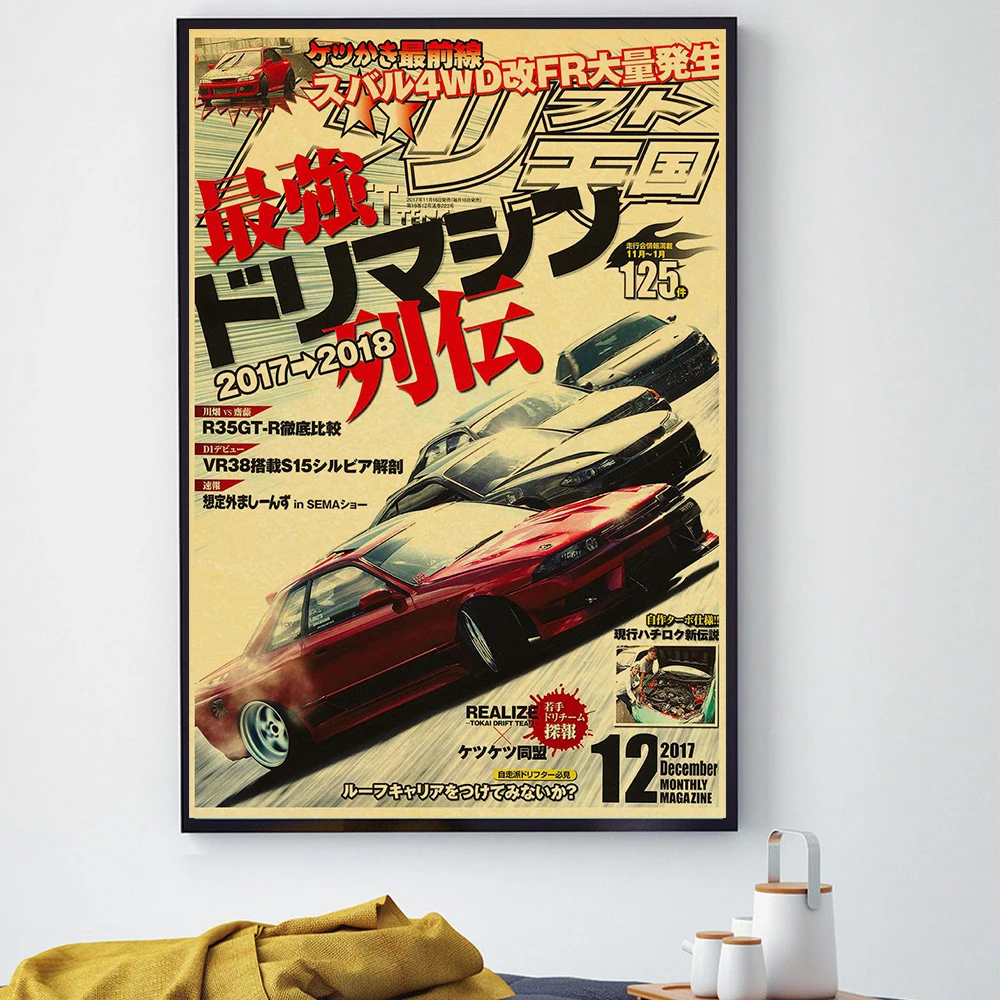 JDM Car Japan Retro Wall Painting – A Nostalgic Racing Dream Retro 90s Poster Wall JDM Car Japan Retro Wall Painting - A Nostalgic Racing Dream Retro 90s Poster Wall