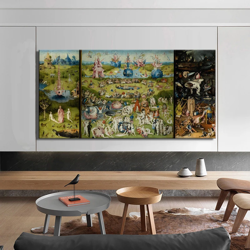 Bosch Hieronymus The Garden of Earthly Delight Poster, Classical Famous Painting Prints Wall Art Canvas Painting Bosch Hieronymus The Garden of Earthly Delight Poster, Classical Famous Painting Prints Wall Art Canvas Painting