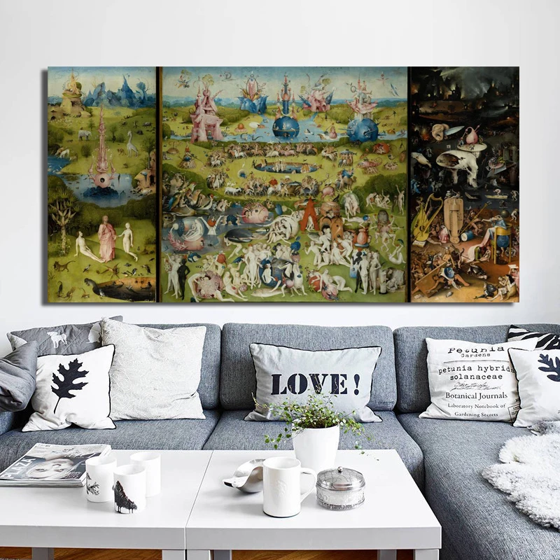 Bosch Hieronymus The Garden of Earthly Delight Poster, Classical Famous Painting Prints Wall Art Canvas Painting Bosch Hieronymus The Garden of Earthly Delight Poster, Classical Famous Painting Prints Wall Art Canvas Painting