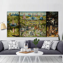 Bosch Hieronymus The Garden of Earthly Delight Poster, Classical Famous Painting Prints Wall Art Canvas Painting