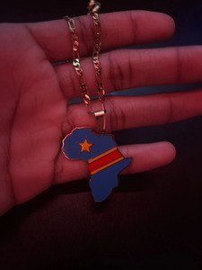 Hip-hop Africa Map Pendant Necklace Jewelry Ghana Nigeria Congo Sudan Somalia Uganda Zimbabwe Zambia Liberia